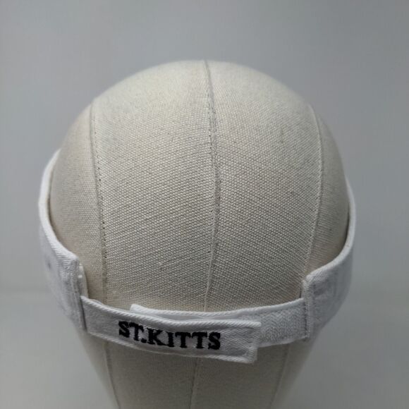 St. Kitts & Nevis Men's Strapback Sun Visor Cap Hat White Size 58CM Embroidered - Picture 5 of 7
